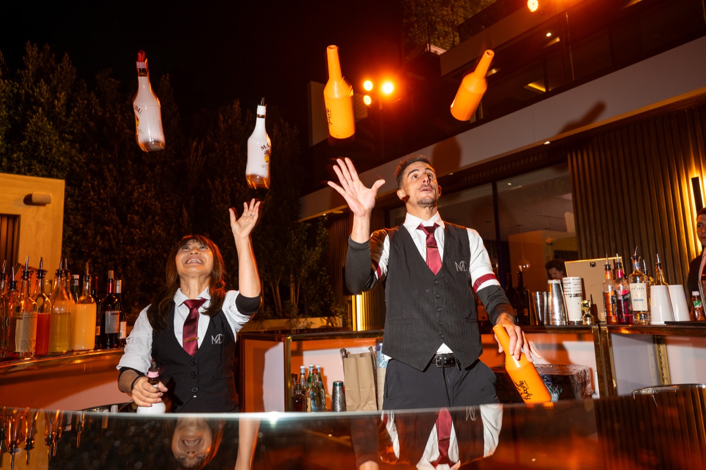 Bartenders putting on a show at Summit
