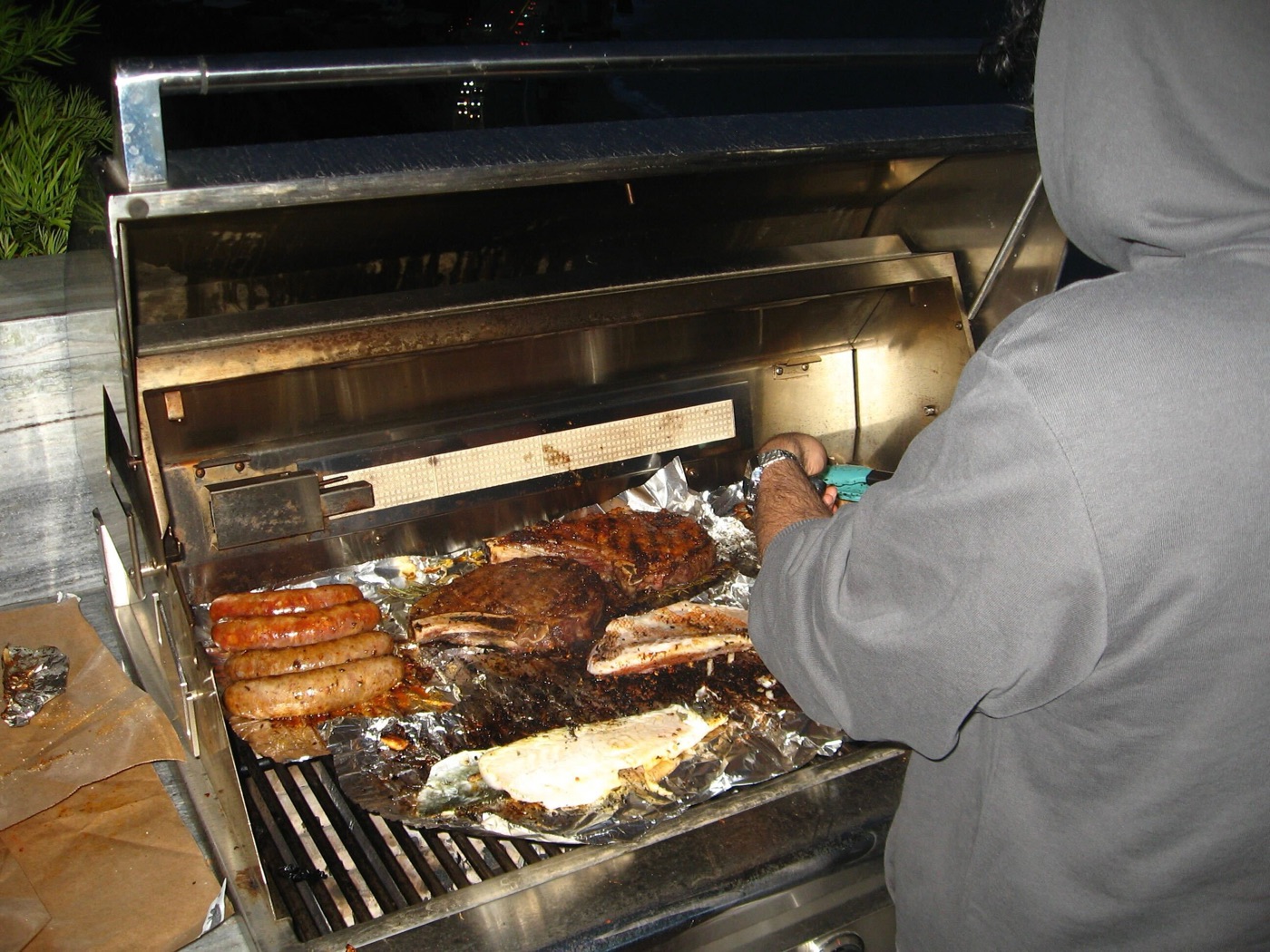 Manning the grill on a team night
