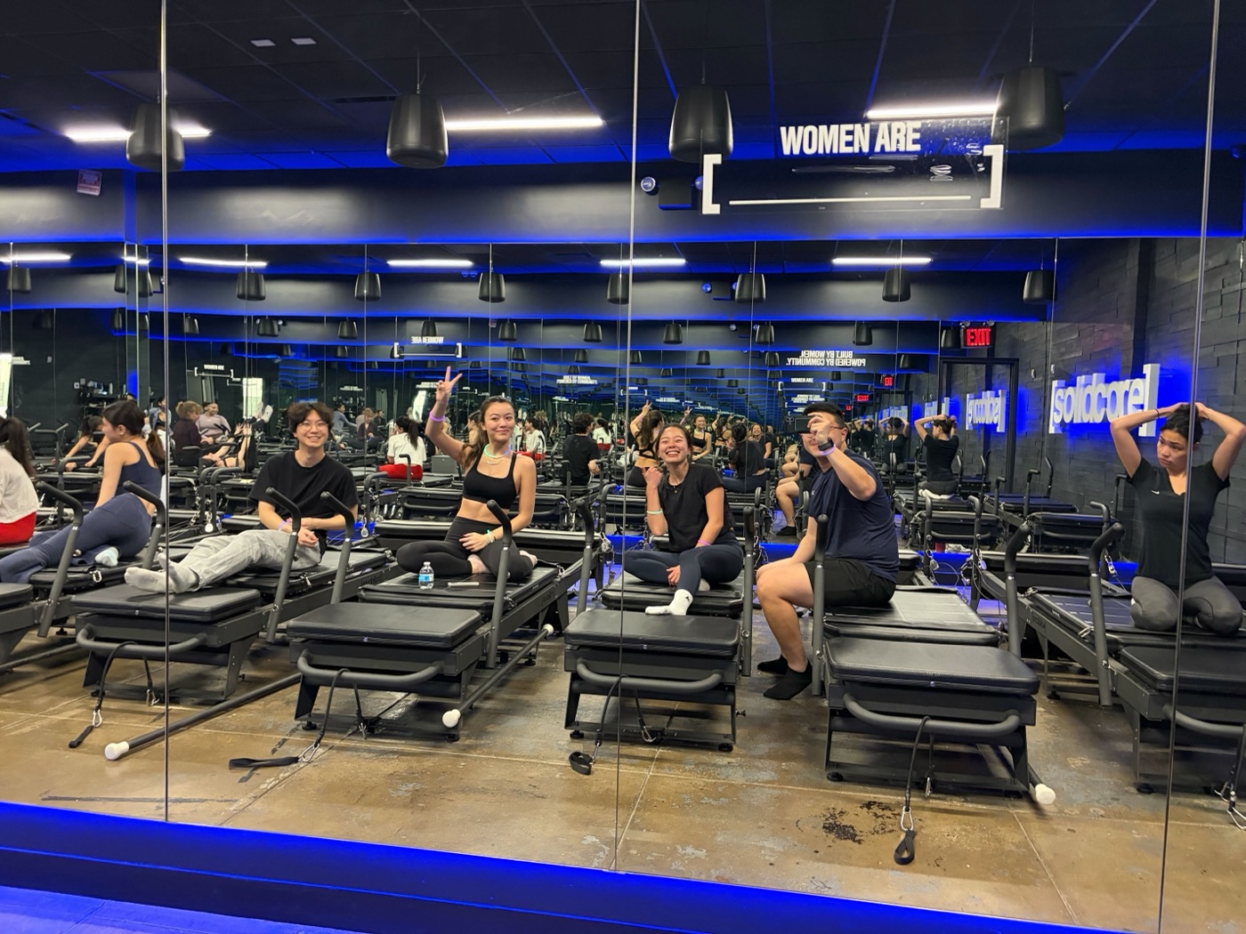 Team workout class together