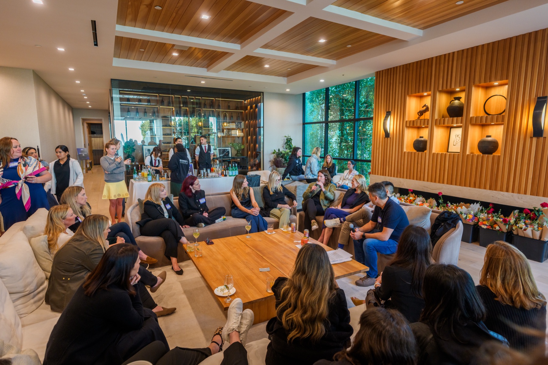 A conversation circle in the CPOHQ Summit lounge